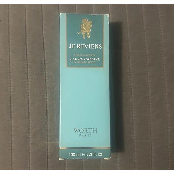 Worth Accessories - Je Reviens Worth Paris, Eau De Toilette, 100ml Made In England NEW Open Box